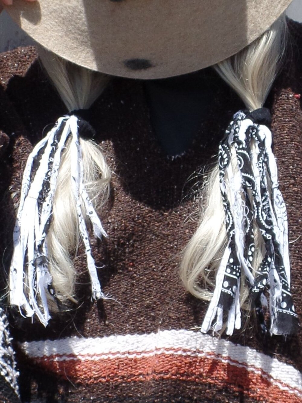 Hand Crafted Hair Tie Swag (1) BLACK & WHITE